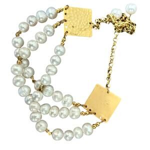 Grace Loves Lace Gold Freshwater Pearl 3 Strand Anklet Bracelet Bride Wedding